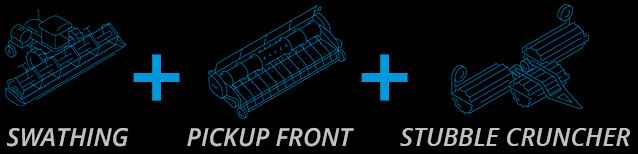 Swathing, Pickup Front and Stubble Cruncher