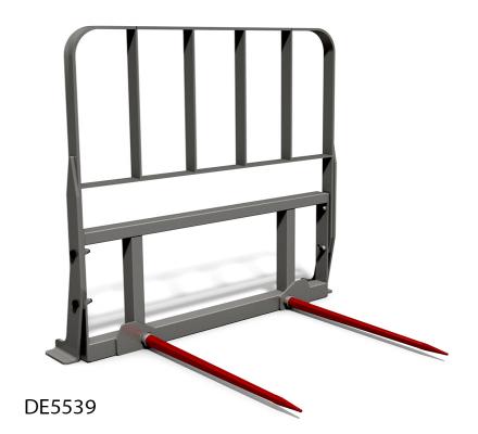 Double Prong Bale Spear with Guard Attachment